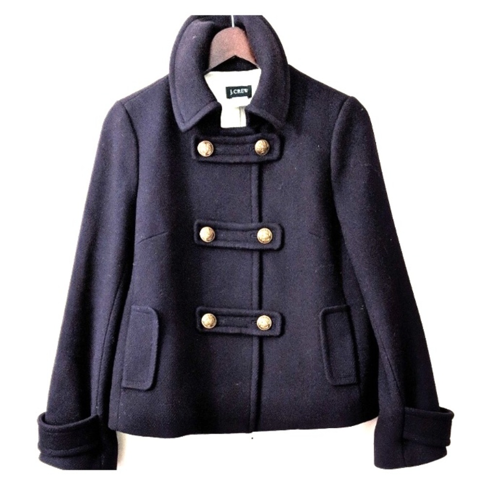 J. Crew Stadium Pea Coat Dark Navy